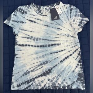 Gap Womens Blue White Tie-dye Tshirt Medium M